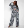 Rebdolls Women's Anita Striped Wide Leg Pants
