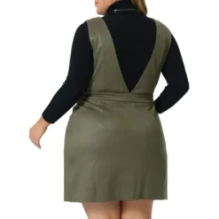 Agnes Orinda Women's Plus Size V Neck Sleeveless Faux Suede Pockets Pinafore Overall Mini Skirts -Avene Clothing Shop GUEST 034bc9e0 0d7b 47ca acb3 89ce7098d731