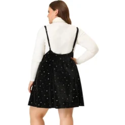 Agnes Orinda Women's Plus Size Velvet High-Rise Star Versatile Flared Skater Skirt -Avene Clothing Shop GUEST 03620cbc 9421 40d2 98a6 a9b041276c57