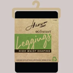 Hanes EcoSmart Women's High-Waist Cotton Blend Shaping Leggings - Black -Avene Clothing Shop GUEST 052383ee 867b 47e9 bcfa 44bc6f3271ab