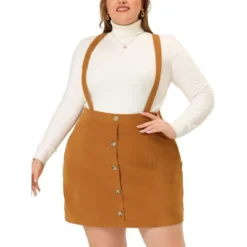 Agnes Orinda Women's Plus Size Corduroy Suspender Elastic Back A-Line Mini Skirt -Avene Clothing Shop GUEST 05b0e415 26b1 4cf7 aeae 381509a3ef54