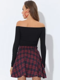 Allegra K Women's School Plaid Cotton Mini Tartan Skater Skirt -Avene Clothing Shop GUEST 09703bd7 2868 4d37 b7ee d9c2afd42ebe