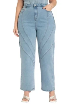 ELOQUII Women’s Plus Size Seam Detail Jean