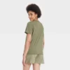 Women's Afro Unicorn Short Sleeve Graphic Boyfriend T-Shirt - Green