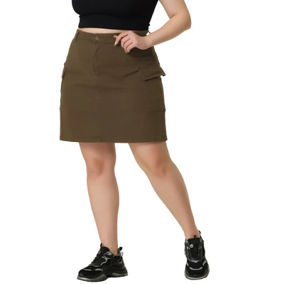Agnes Orinda Women's Plus Size Skirt A Line Casual Above Knee Zipper Front Flare Skirts 8 Agnes Orinda Women's Plus Size Skirt A Line Casual Above Knee Zipper Front Flare Skirts - Image 8