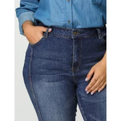 Agnes Orinda Women's Plus Size Mid Rise Stretch Washed Skinny Denim Jeans -Avene Clothing Shop GUEST 0c85c814 6675 4ab0 bb80 eab698062f98