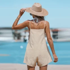 Women's Cotton Self-Tie Overalls Romper - Cupshe -Avene Clothing Shop GUEST 0e29a50f 2215 4586 82e1 a43286254cb8