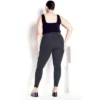 Women's Plus Size Supima® High Rise Legging Charcoal - Petite | AVENUE LEISURE