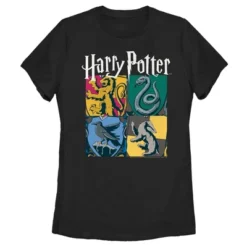 Women's Harry Potter Hogwarts Houses Vintage Collage T-Shirt -Avene Clothing Shop GUEST 108594f8 302d 4a28 a8d4 35a76989f4eb