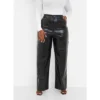 Rebdolls Women's Rumi Vegan Leather Croc Wide Leg Pants