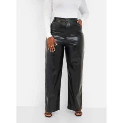 Rebdolls Women's Rumi Vegan Leather Croc Wide Leg Pants