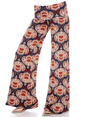 Women's Printed Palazzo Pants - White Mark 11 Women's Printed Palazzo Pants - White Mark - Image 11