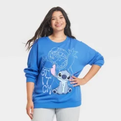 Women's Stitch Cozy Graphic Sweatshirt - Blue -Avene Clothing Shop GUEST 18307e9e 1c60 4161 b359 2d7641234784