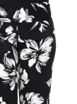 Women's Plus Size Flower Printed Palazzo Pants - White Mark