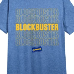 Blockbuster Title And Logo Women's Royal Blue Heather Graphic Tee