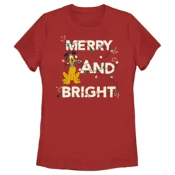 Women's Mickey & Friends Merry And Bright Pluto T-Shirt -Avene Clothing Shop GUEST 1ca94749 1946 4e14 a972 d7d773c4f4fd