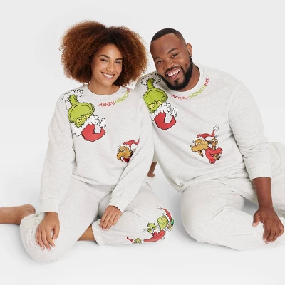 Adult's The Grinch Graphic Sweatshirt - Oatmeal 4 Adult's The Grinch Graphic Sweatshirt - Oatmeal - Image 4