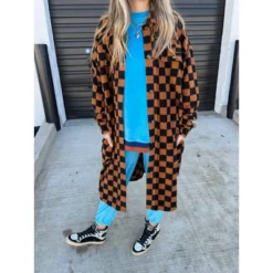 Women's Ascot + Hart Checkered Graphic Shacket - Brown 12 Women's Ascot + Hart Checkered Graphic Shacket - Brown -Avene Clothing Shop GUEST 1d1f2df9 b6e6 455e ab51 2888fee389d4