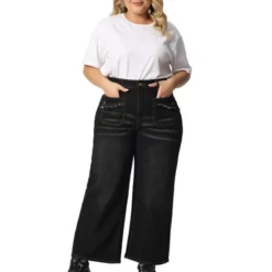 Agnes Orinda Women's Plus Size Wide Leg Stretch Washed Palazzo Denim Jeans -Avene Clothing Shop GUEST 1ef2c0b0 26d0 4d99 a8d4 8871d5329e02