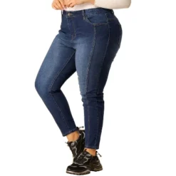 Agnes Orinda Women's Plus Size Mid Rise Stretch Washed Skinny Denim Jeans -Avene Clothing Shop GUEST 203a5eda dac6 46f7 bdb1 f0343b0f0e64
