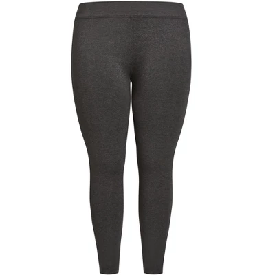 Women's Plus Size Pima High Rise Legging Charcoal - Tall | AVENUE LEISURE 2 Women's Plus Size Pima High Rise Legging Charcoal - Tall | AVENUE LEISURE - Image 2