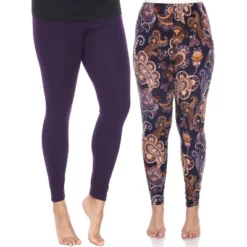 Women's Pack Of 2 Plus Size Leggings - One Size Fits Most Plus - White Mark -Avene Clothing Shop GUEST 21b4b794 9794 4e83 b49a 51d54cc11a41