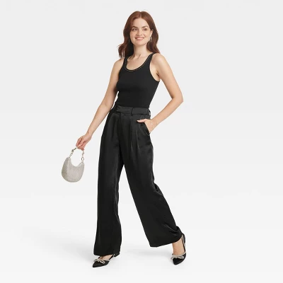 Women's High-Rise Wide Leg Satin Pants - A New Day™ 2 Women's High-Rise Wide Leg Satin Pants - A New Day™ - Image 2