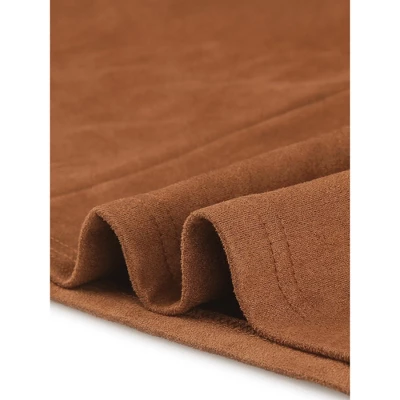 Agnes Orinda Women's Plus Size High Waist A-Line Suede Overall Suspender Dress 4 Agnes Orinda Women's Plus Size High Waist A-Line Suede Overall Suspender Dress - Image 4