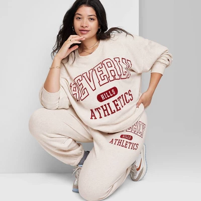 Women's Ascot + Hart Beverly Hills Graphic Pullover Sweatshirt - Beige 6 Women's Ascot + Hart Beverly Hills Graphic Pullover Sweatshirt - Beige - Image 6