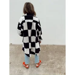 Women's Ascot + Hart Checkered Fleece Graphic Shacket -Avene Clothing Shop GUEST 271dd377 e619 4944 95c8 6a453a49121e