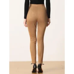 Allegra K Women's Faux Suede High Waisted Elastic Slim Casual Leggings Pants -Avene Clothing Shop GUEST 27a6c963 aac7 4aac 9e08 2aea7ab52808