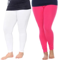 Women's Pack Of 2 Solid Leggings - One Size Fits Most - White Mark -Avene Clothing Shop GUEST 289d46f2 9744 49b2 8f1d 1283585172dc