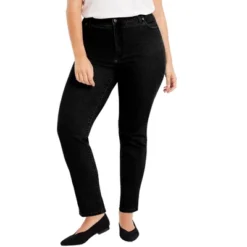 June + Vie By Roaman's Womenâs Plus Size Curvie Fit Straight-Leg Jeans