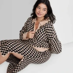 Women's Ascot + Hart Collared Checkered Long Sleeve Graphic T-Shirt -Avene Clothing Shop GUEST 2adb093d 9b56 47ca b346 66603085de7e