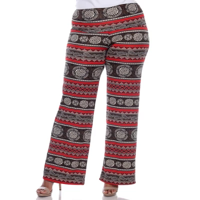 Women's Plus Size Printed Palazzo Pants - White Mark 16 Women's Plus Size Printed Palazzo Pants - White Mark - Image 16