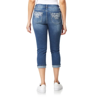 WallFlower Women's Luscious Curvy 23.5" Crop Mid-Rise Bling Insta Stretch Juniors 1 WallFlower Women's Luscious Curvy 23.5" Crop Mid-Rise Bling Insta Stretch Juniors