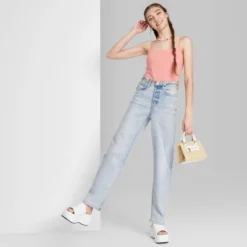 Women's Super-High Rise Distressed Straight Jeans - Wild Fable™ Light Wash -Avene Clothing Shop GUEST 2f8acc41 cf25 4c1b 8ab8 a964a3634ed3