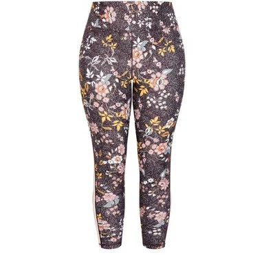 Women's Plus Size Print Detail Legging - Black | AVENUE 2 Women's Plus Size Print Detail Legging - Black | AVENUE - Image 2