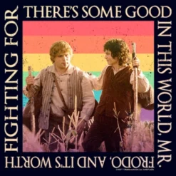 Junior's Lord Of The Rings Fellowship Of The Ring Frodo And Samwise There's Some Good Rainbow T-Shirt