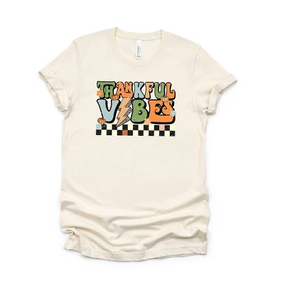 Simply Sage Market Women's Thankful Vibes Checkered Short Sleeve Graphic Tee 5 Simply Sage Market Women's Thankful Vibes Checkered Short Sleeve Graphic Tee - Image 5