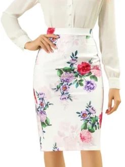 Allegra K Women's Floral Elastic Waistband Bodycon Pencil Skirt With Back Slit 12 Allegra K Women's Floral Elastic Waistband Bodycon Pencil Skirt With Back Slit -Avene Clothing Shop GUEST 346c368a a823 4575 afb2 87d8fd6abd46