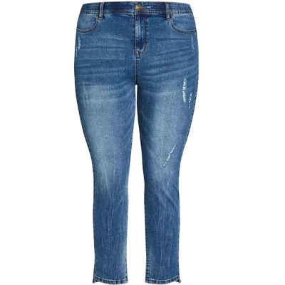 Women's Plus Size Status Skinny Jean - Mid Wash | SOCIETIE+ 2 Women's Plus Size Status Skinny Jean - Mid Wash | SOCIETIE+ - Image 2