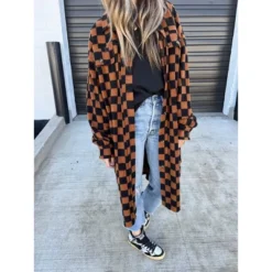 Women's Ascot + Hart Checkered Graphic Shacket - Brown 11 Women's Ascot + Hart Checkered Graphic Shacket - Brown -Avene Clothing Shop GUEST 36777dee 3e76 4a11 b617 b25a308c170f