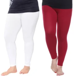 Women's Pack Of 2 Solid Leggings - One Size Fits Most - White Mark -Avene Clothing Shop GUEST 36ef0cc2 236f 47cb a69f abe23ba96821