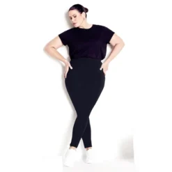Women's Plus Size Supima® High Rise Legging Black - Tall | AVENUE LEISURE -Avene Clothing Shop GUEST 39bc0fce 1428 4958 850a 7d13897e2696