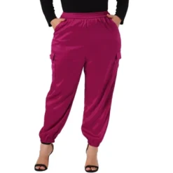 Agnes Orinda Women's Plus Size Cargo Elastic Waist Athleisure Ankle Length Satin Joggers Pant -Avene Clothing Shop GUEST 3fc19954 b152 4e5a 8d8a c3663cb74a09