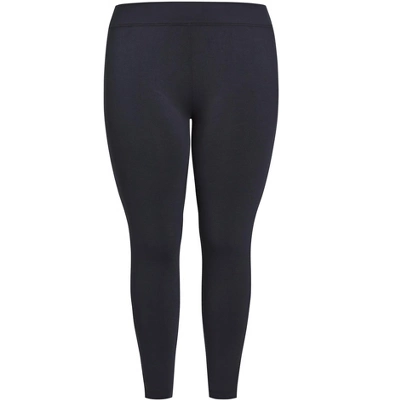 Women's Plus Size Pima High Rise Legging Navy - Average | AVENUE LEISURE 2 Women's Plus Size Pima High Rise Legging Navy - Average | AVENUE LEISURE - Image 2