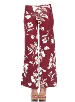 Women's Flower Printed Palazzo Pants - White Mark -Avene Clothing Shop GUEST 4eb10bd4 0157 4138 8175 a74c72986a7d