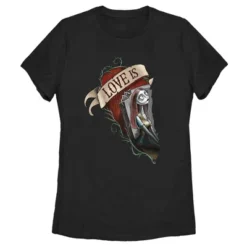 Women's The Nightmare Before Christmas Halloween Sally Heart Love Is T-Shirt -Avene Clothing Shop GUEST 53919f25 f964 4a35 af46 8c1fad714f2c