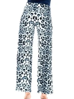 Women's Printed Palazzo Pants - White Mark